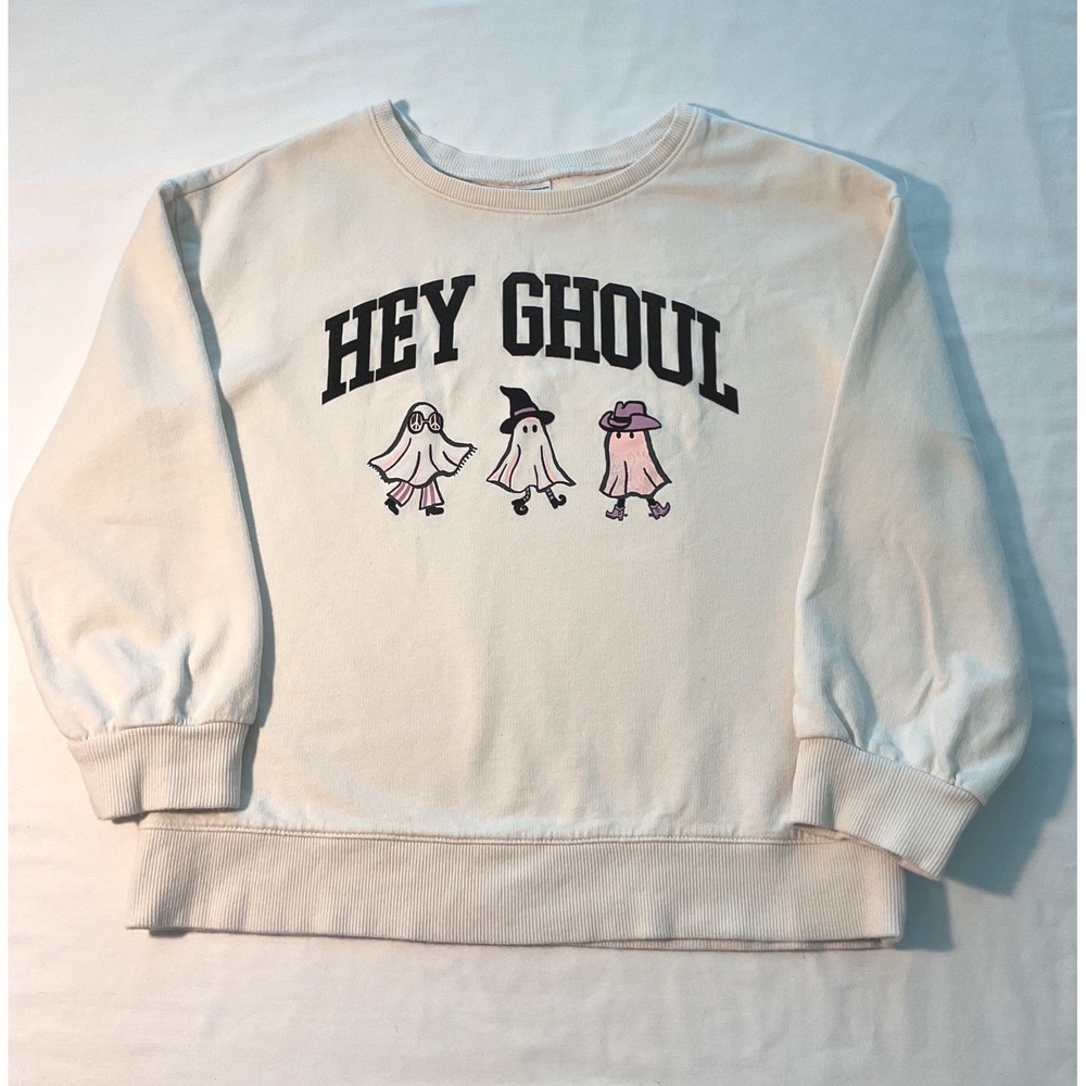 Carters Kids Hey Ghoul Halloween Ghost Sweatshirt Cream Size 10 3T786910